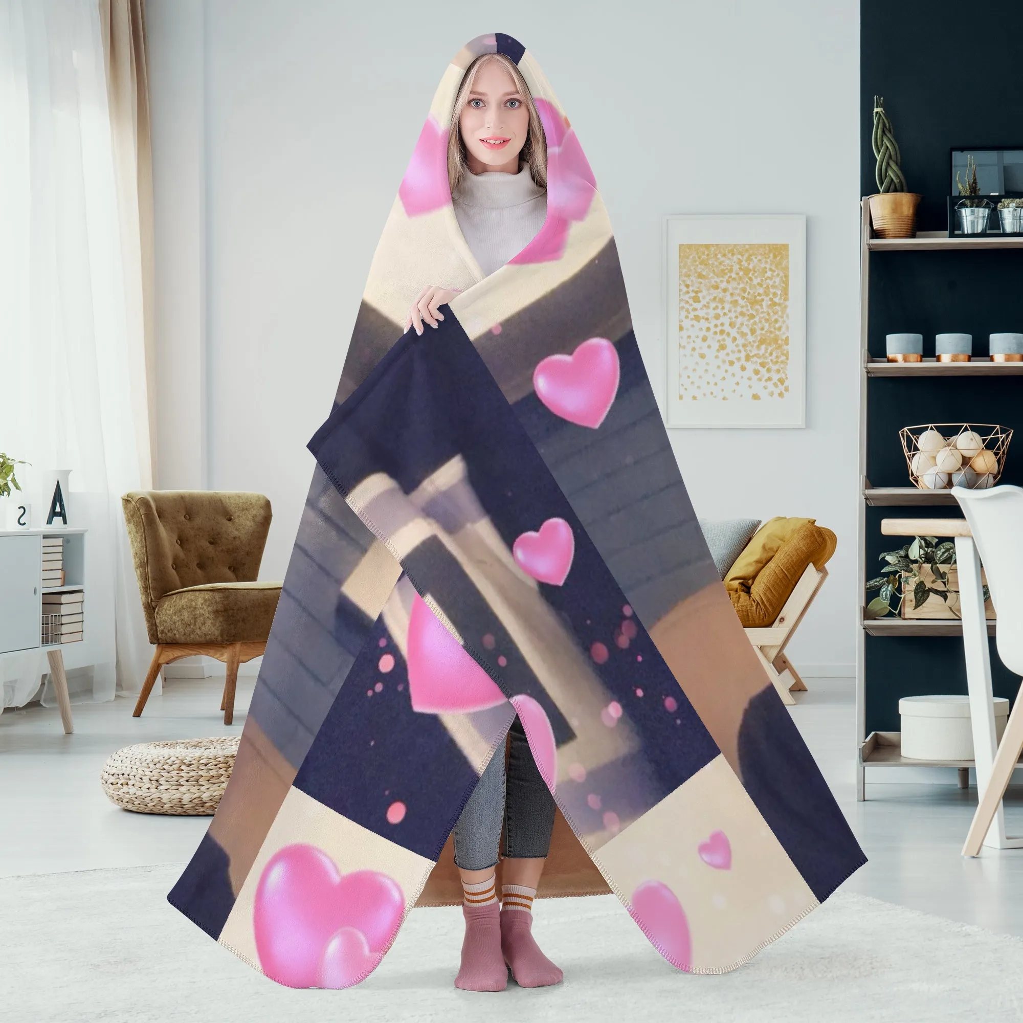 1 Casual Dual-Sided Stitched Hoodie Blanket