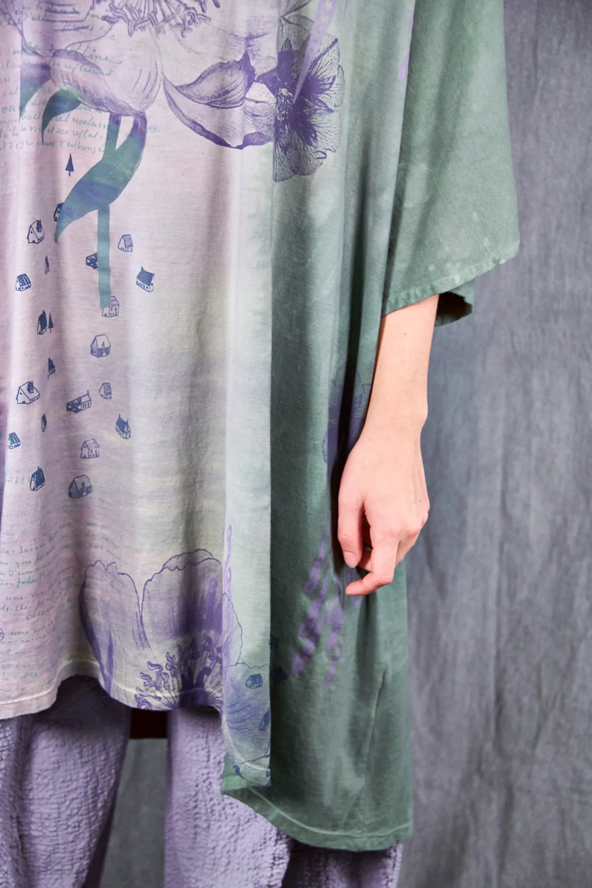 1255HD Art Tee Dusk Violet/Sea Green Poetry Mix