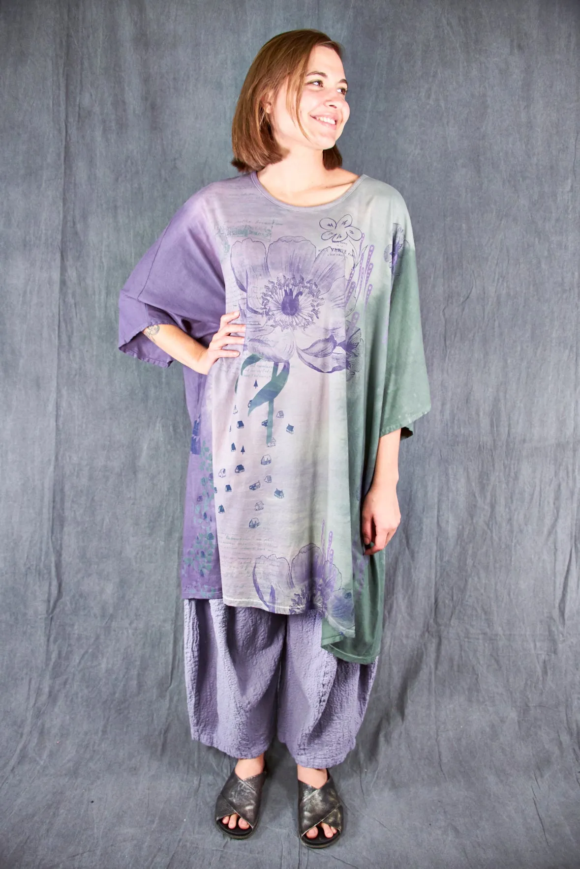 1255HD Art Tee Dusk Violet/Sea Green Poetry Mix