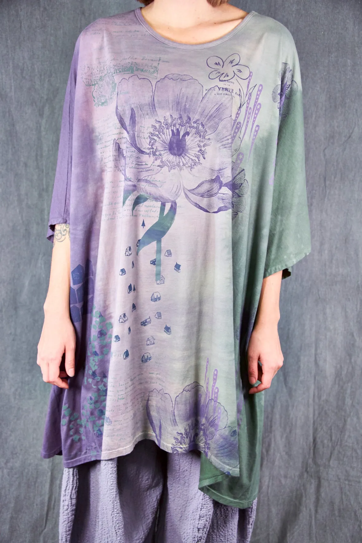 1255HD Art Tee Dusk Violet/Sea Green Poetry Mix