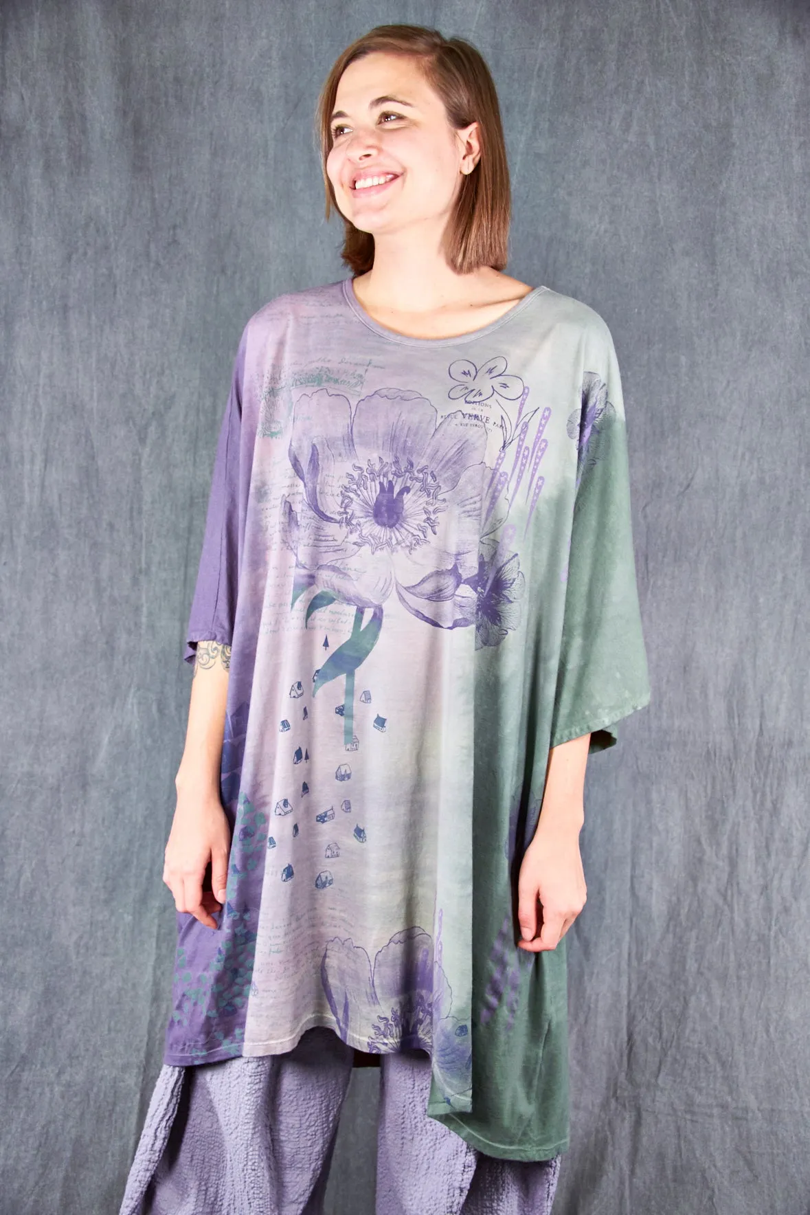 1255HD Art Tee Dusk Violet/Sea Green Poetry Mix