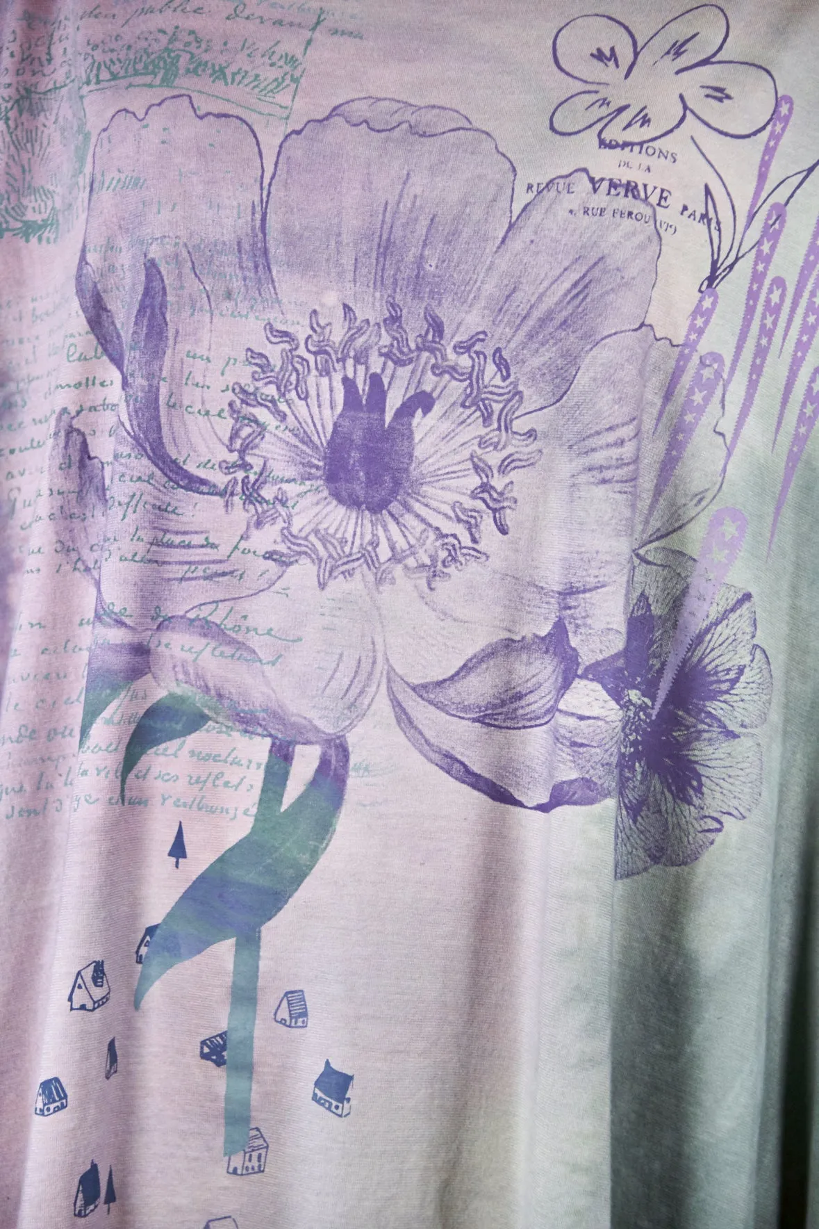 1255HD Art Tee Dusk Violet/Sea Green Poetry Mix