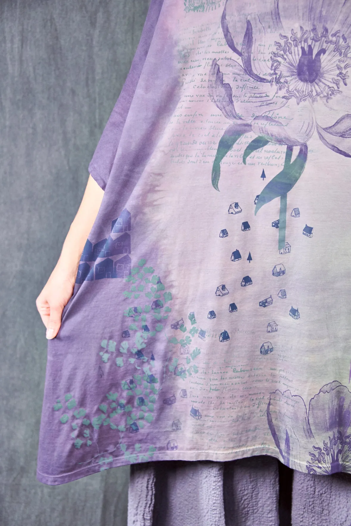 1255HD Art Tee Dusk Violet/Sea Green Poetry Mix