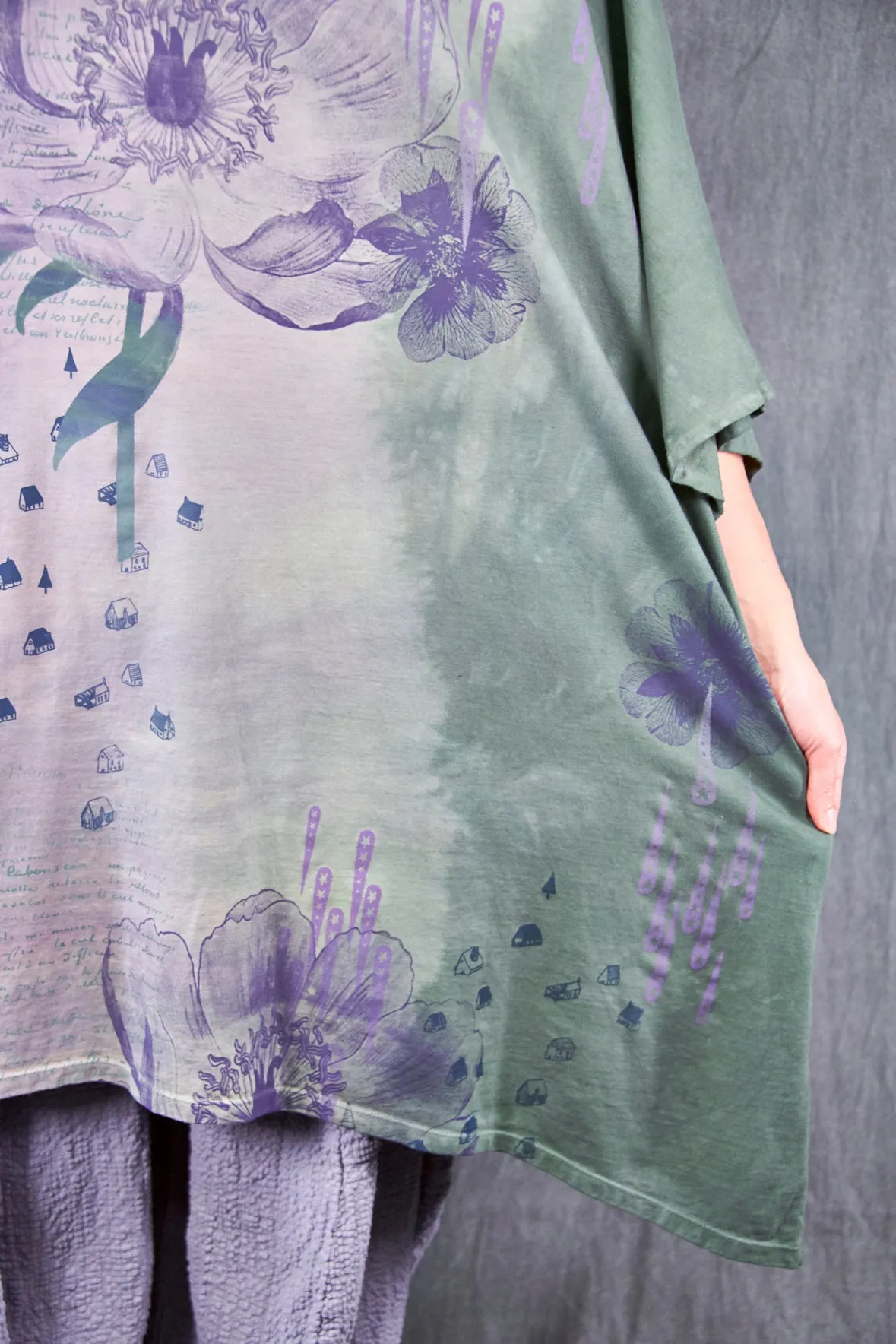 1255HD Art Tee Dusk Violet/Sea Green Poetry Mix
