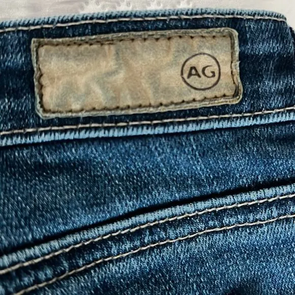$175 Ag Adriano Goldschmied Aubrey jeans low-rise skinny straight 28 R
