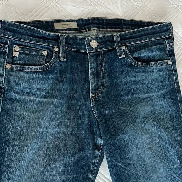 $175 Ag Adriano Goldschmied Aubrey jeans low-rise skinny straight 28 R