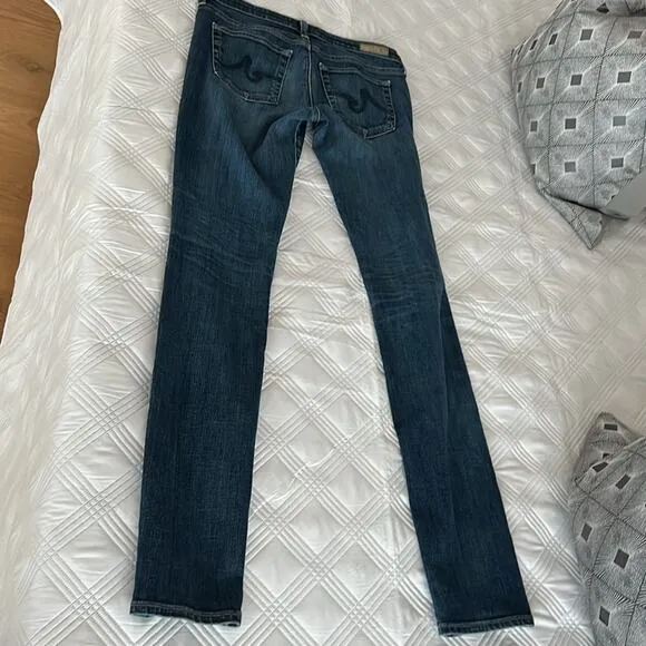 $175 Ag Adriano Goldschmied Aubrey jeans low-rise skinny straight 28 R