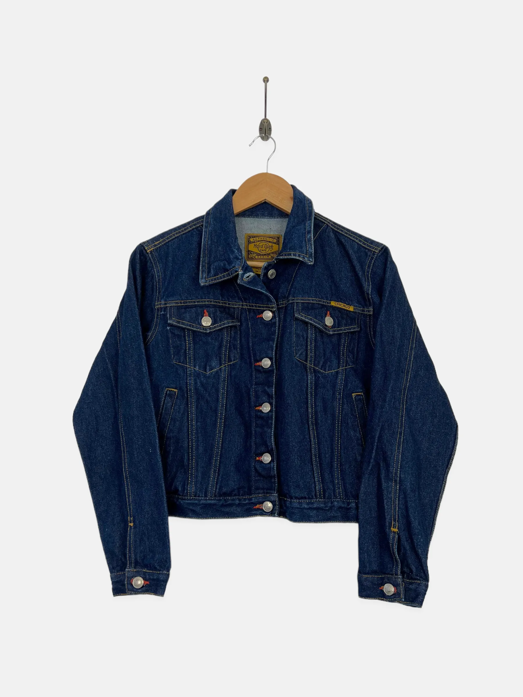 90's Hard Rock Cafe Chicago Vintage Denim Jacket Size 6