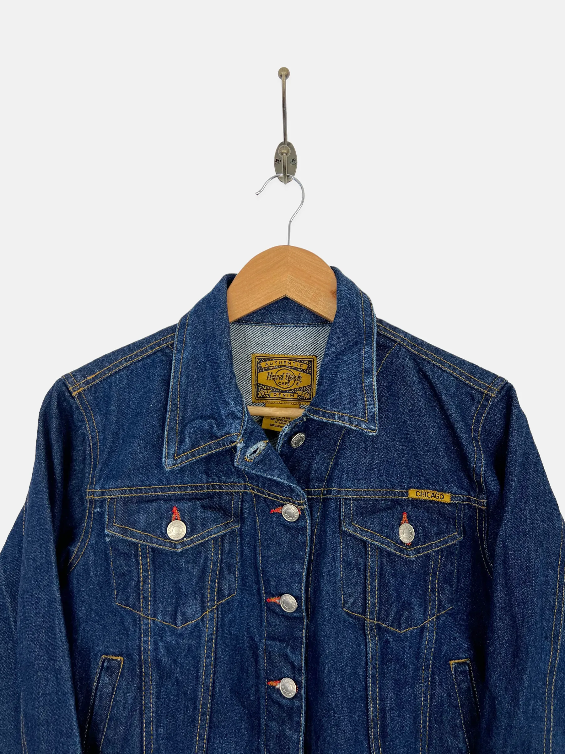 90's Hard Rock Cafe Chicago Vintage Denim Jacket Size 6
