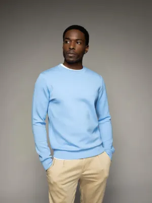 ABEL CREW NECK SWEATER (CLEAR BLUE) - MOS MOSH GALLERY
