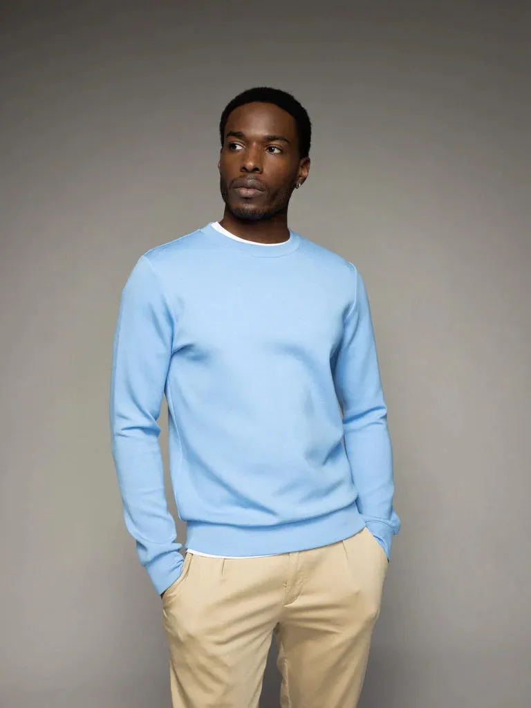 ABEL CREW NECK SWEATER (CLEAR BLUE) - MOS MOSH GALLERY