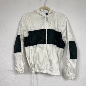 Abercrombie &amp; Fitch White Green Track Jacket Bomber Womens XS Windbreaker