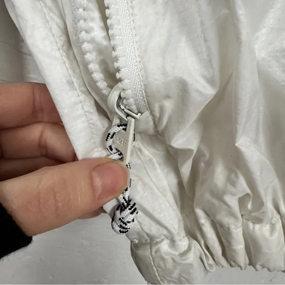 Abercrombie &amp; Fitch White Green Track Jacket Bomber Womens XS Windbreaker