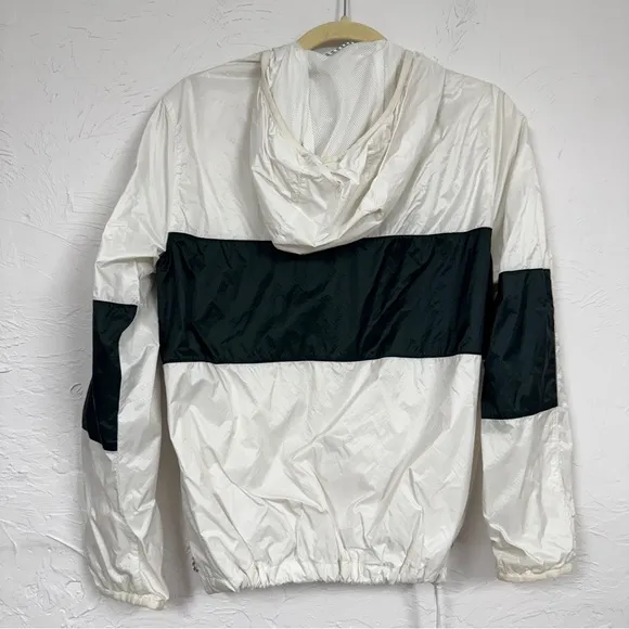 Abercrombie &amp; Fitch White Green Track Jacket Bomber Womens XS Windbreaker