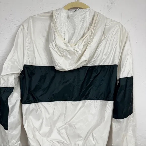 Abercrombie &amp; Fitch White Green Track Jacket Bomber Womens XS Windbreaker