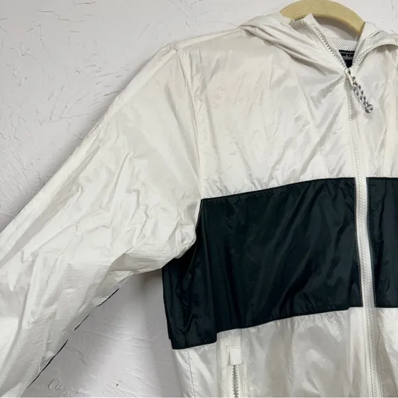 Abercrombie &amp; Fitch White Green Track Jacket Bomber Womens XS Windbreaker