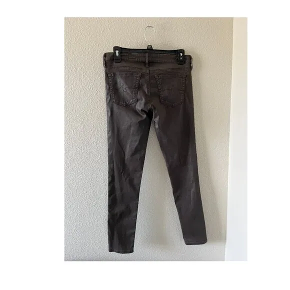 AG Adriano Goldschmied The Legging Brown Leatherette Ankle Skinny Jeans 27