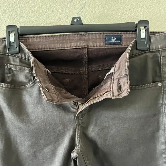AG Adriano Goldschmied The Legging Brown Leatherette Ankle Skinny Jeans 27