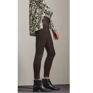 AG Adriano Goldschmied The Legging Brown Leatherette Ankle Skinny Jeans 27