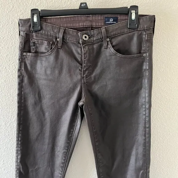 AG Adriano Goldschmied The Legging Brown Leatherette Ankle Skinny Jeans 27
