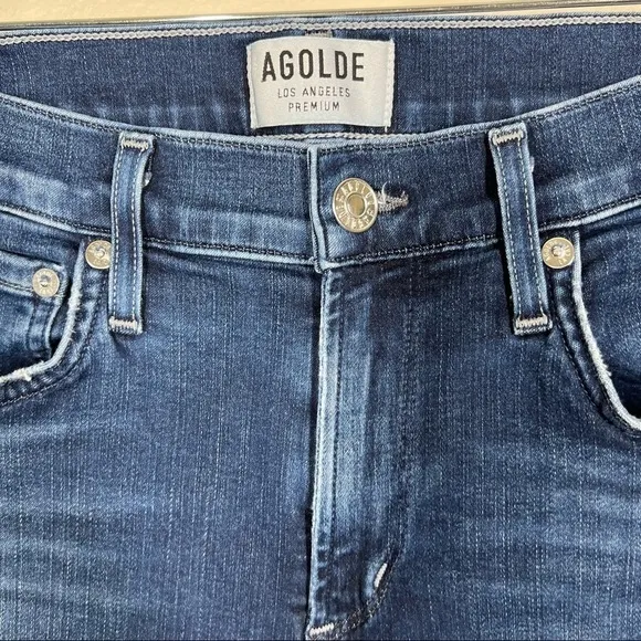 AGOLDE Sophie High Rise Crop Skinny Jeans with Raw Hem Womens Size 25