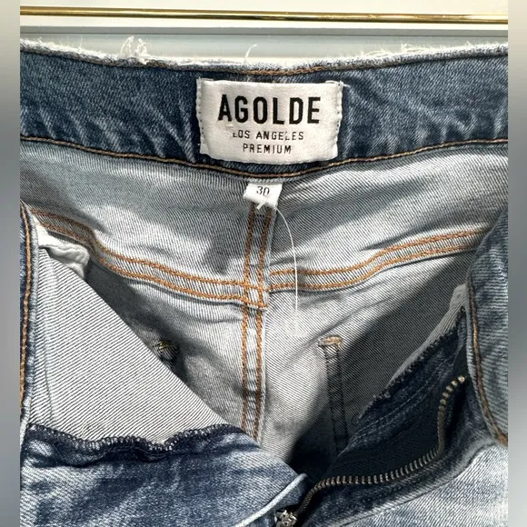 AGOLDE Sophie High Rise Light Wash Distressed Skinny Jeans Size 30 EUC
