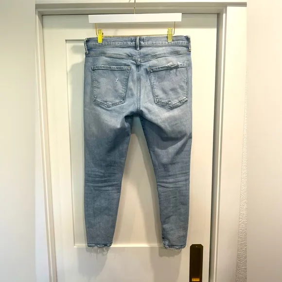AGOLDE Sophie High Rise Light Wash Distressed Skinny Jeans Size 30 EUC