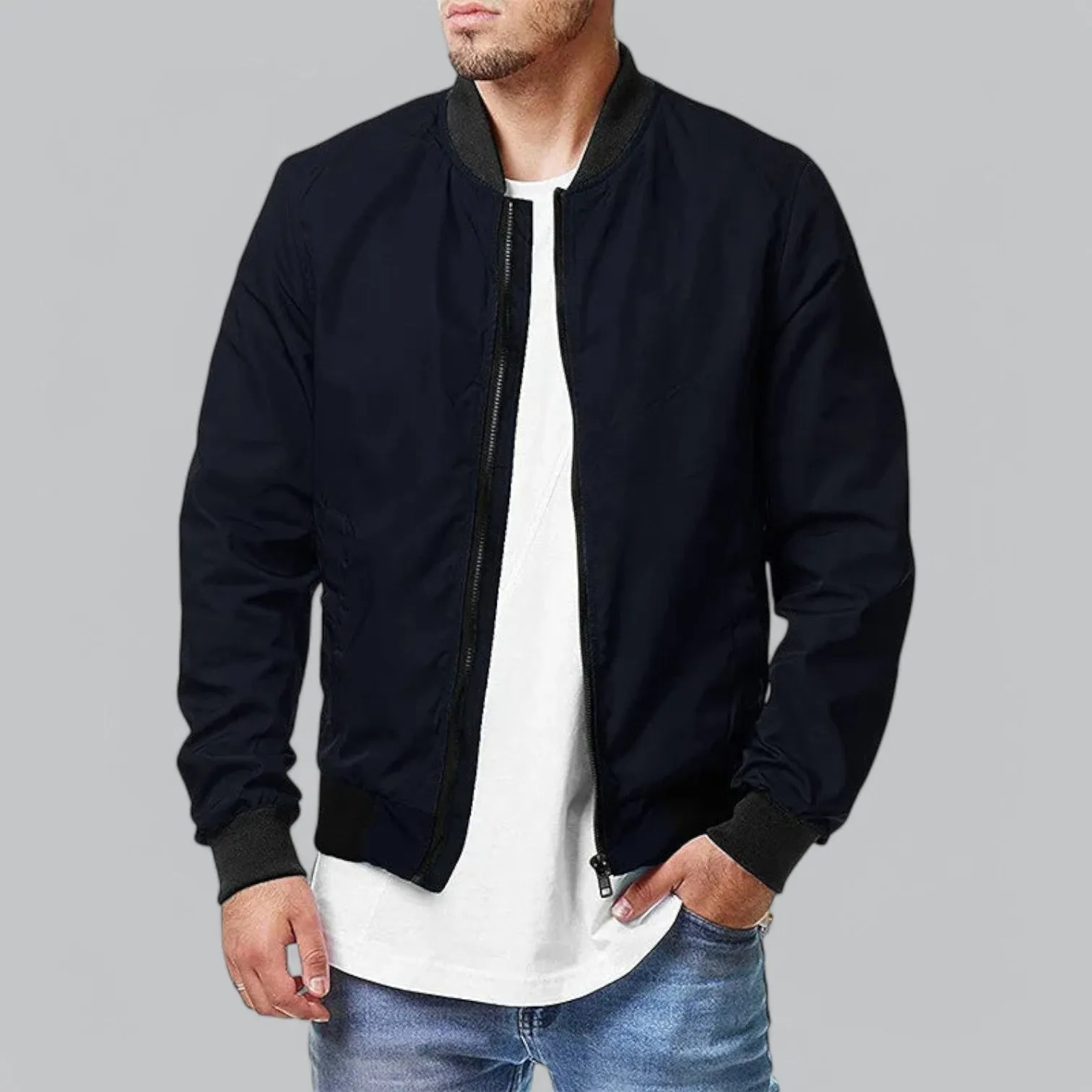 All-Season Bomber Jacket | Casual Fit, Lightweight, Water-Resistant, Stylish Outerwear for Men