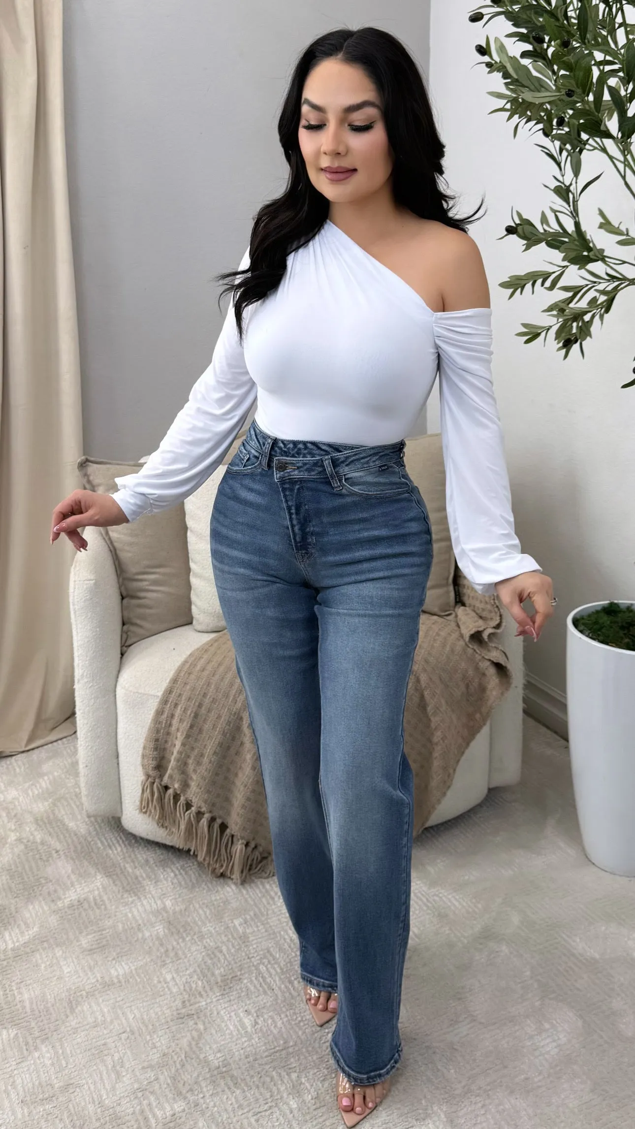AM18584RS-DK SUPER HIGH RISE DAD JEANS