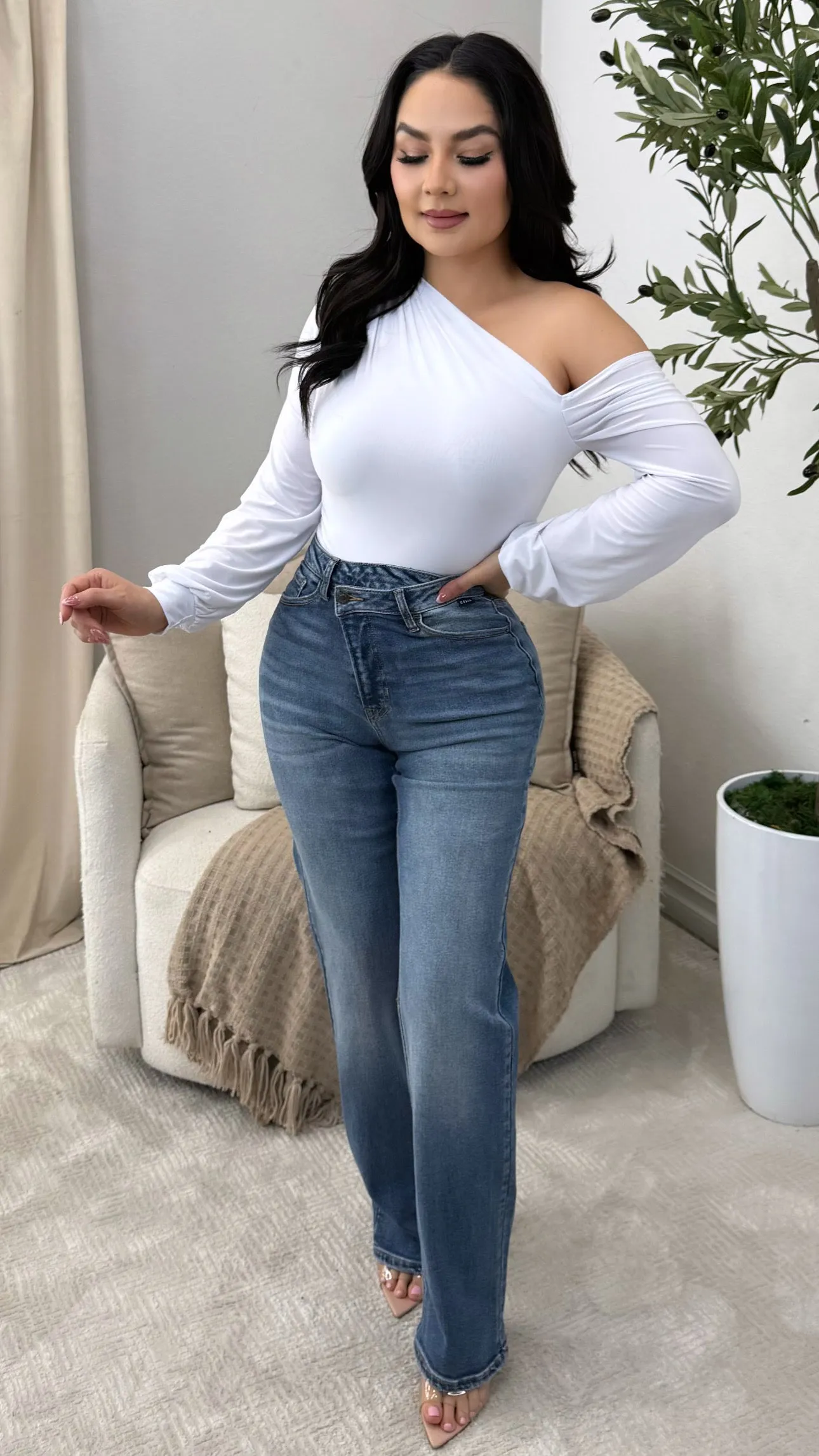 AM18584RS-DK SUPER HIGH RISE DAD JEANS