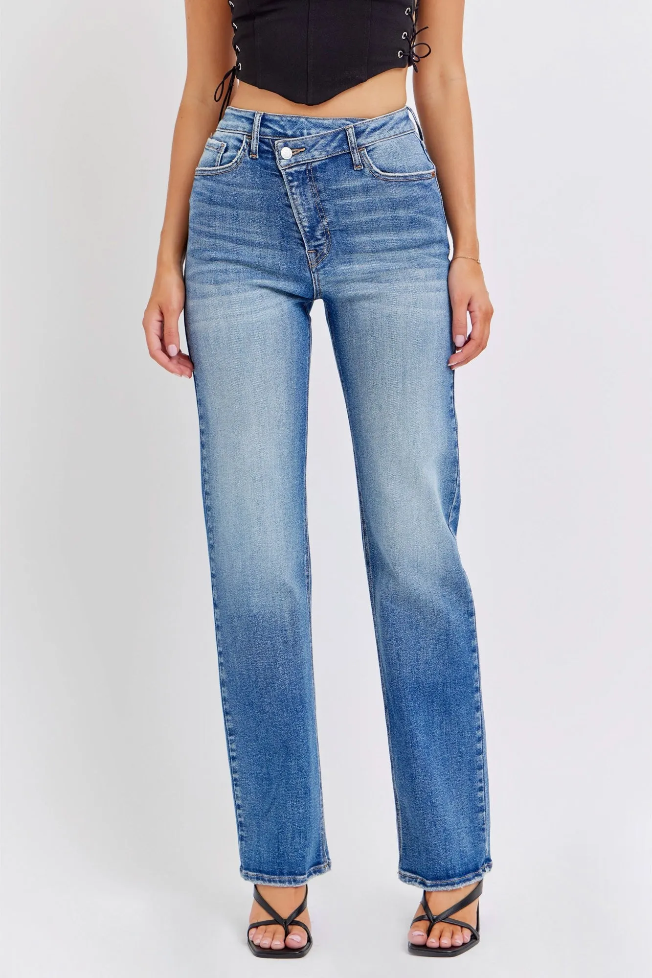 AM18584RS-DK SUPER HIGH RISE DAD JEANS