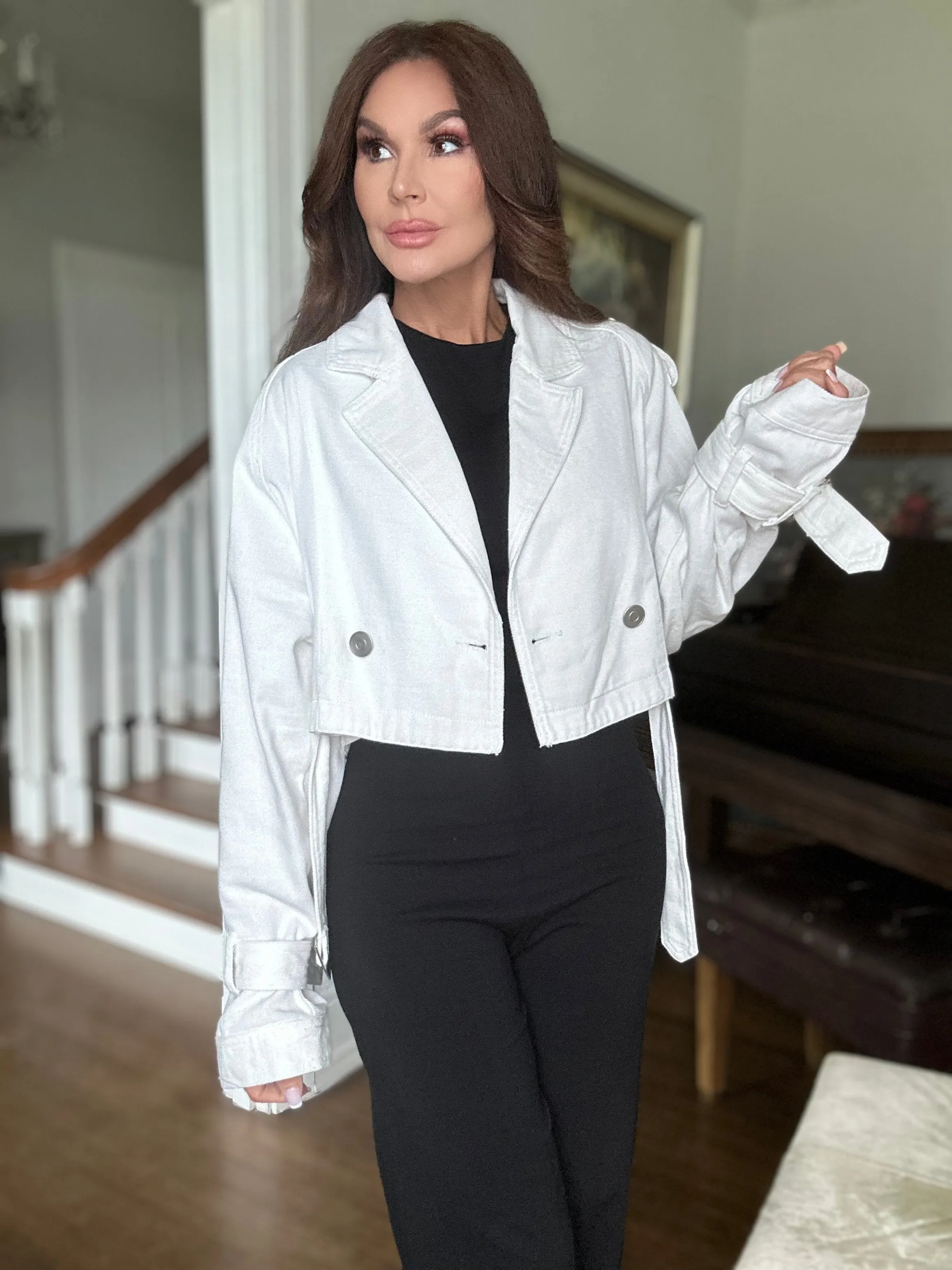 Amell white denim jacket