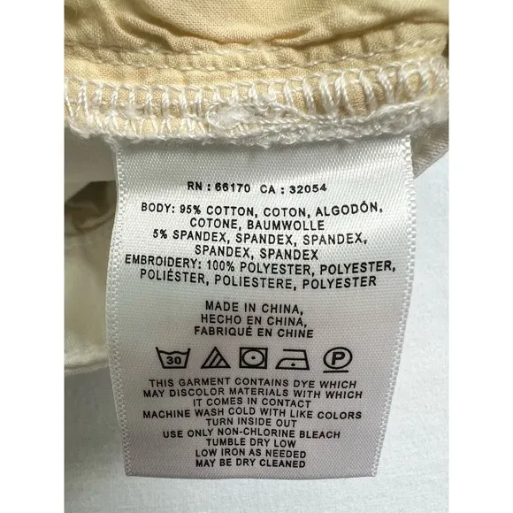 Anthropologie‎ Chino White Shorts Size 26 Relaxed Circles NWT