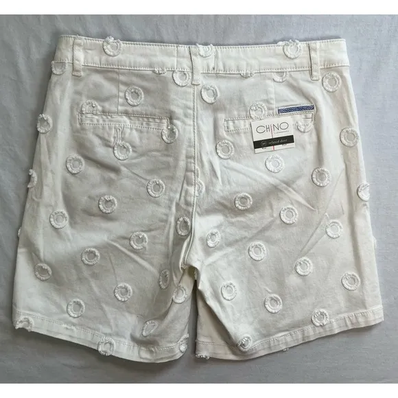 Anthropologie‎ Chino White Shorts Size 26 Relaxed Circles NWT