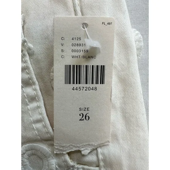 Anthropologie‎ Chino White Shorts Size 26 Relaxed Circles NWT