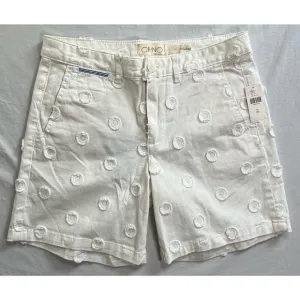 Anthropologie‎ Chino White Shorts Size 26 Relaxed Circles NWT