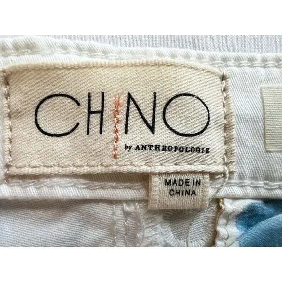 Anthropologie‎ Chino White Shorts Size 26 Relaxed Circles NWT