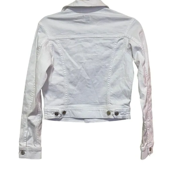 Anthropologie Edwin $198 Denim Jacket Evie Optic White NWT Size XS