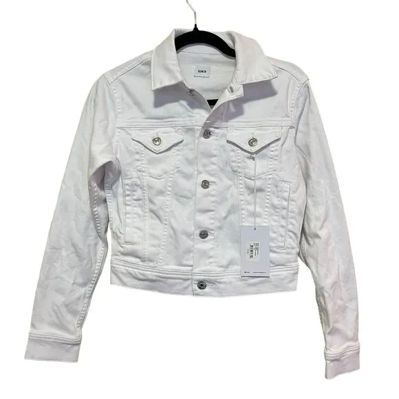 Anthropologie Edwin $198 Denim Jacket Evie Optic White NWT Size XS