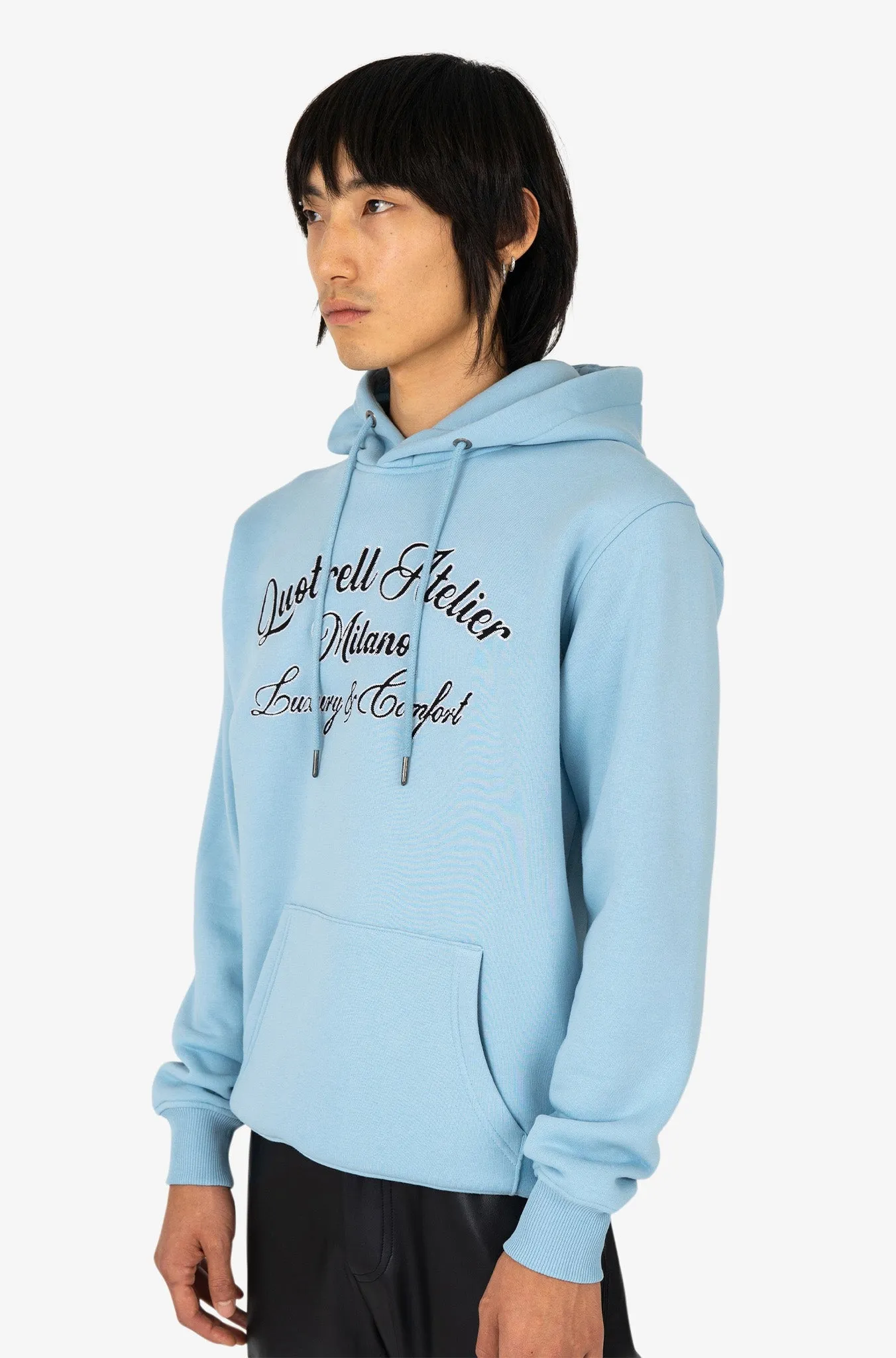 ATELIER MILANO CHAIN HOODIE | LIGHT BLUE/WHITE