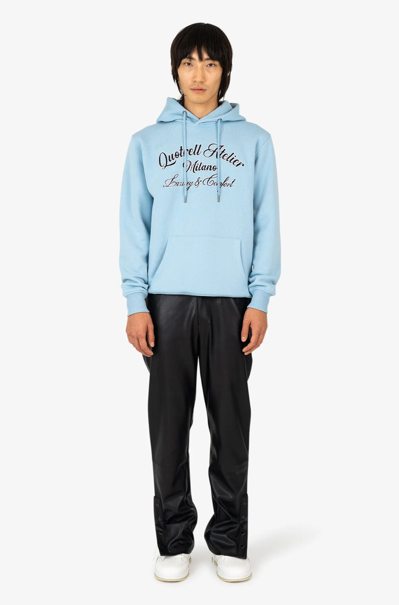 ATELIER MILANO CHAIN HOODIE | LIGHT BLUE/WHITE