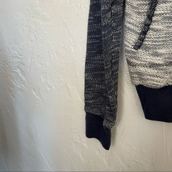 Athleta Navy Heathered Bombastic Slub Knit Bomber Size Small