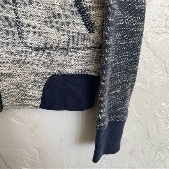 Athleta Navy Heathered Bombastic Slub Knit Bomber Size Small
