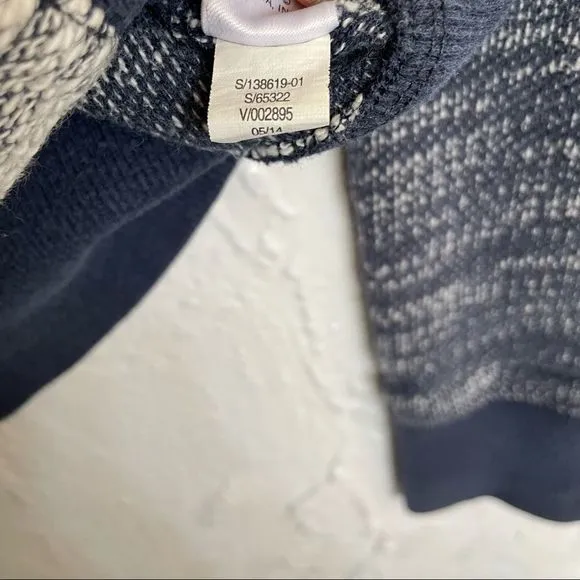 Athleta Navy Heathered Bombastic Slub Knit Bomber Size Small
