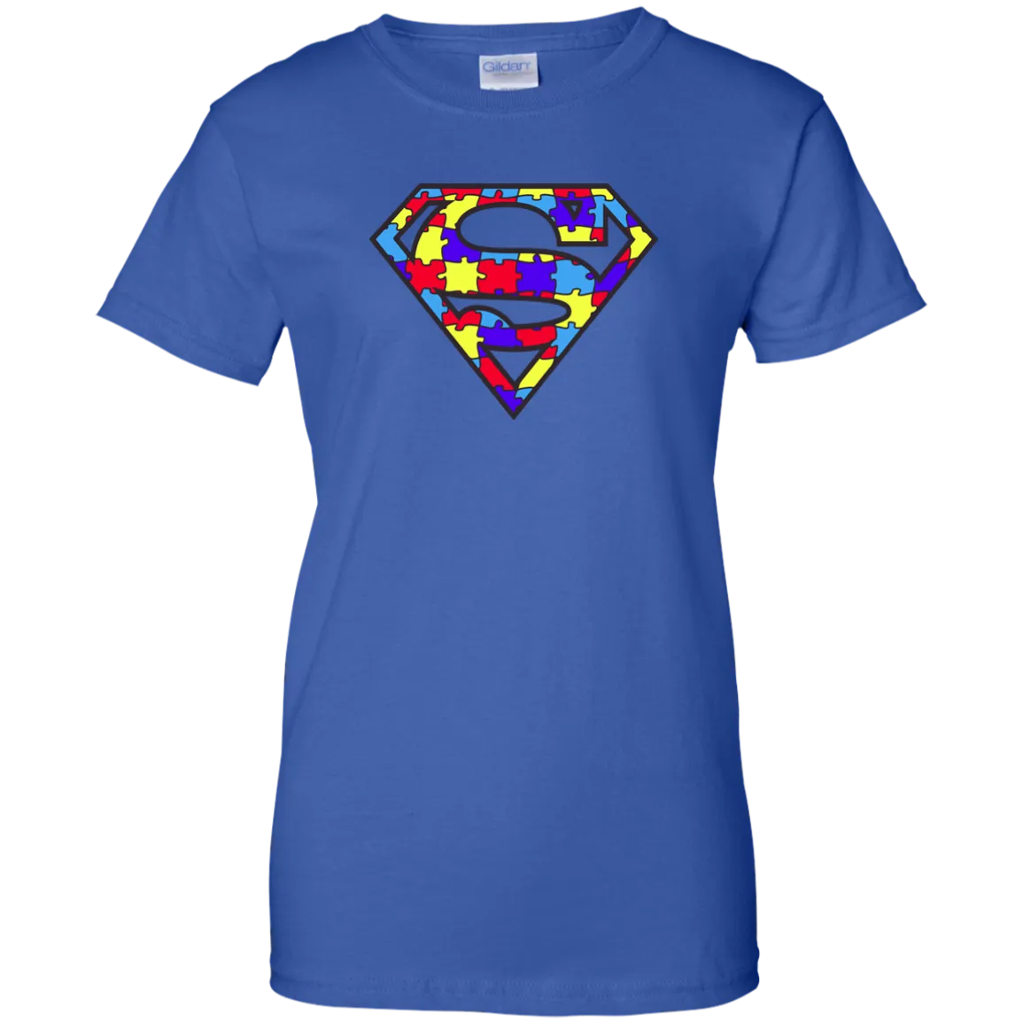 Autism Awareness Superman Logo Light Blue shirt