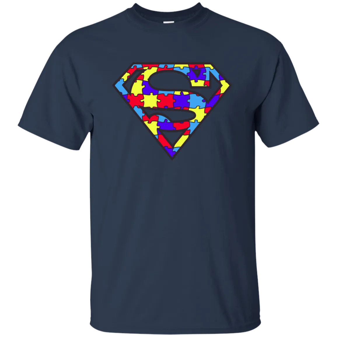 Autism Awareness Superman Logo Light Blue shirt