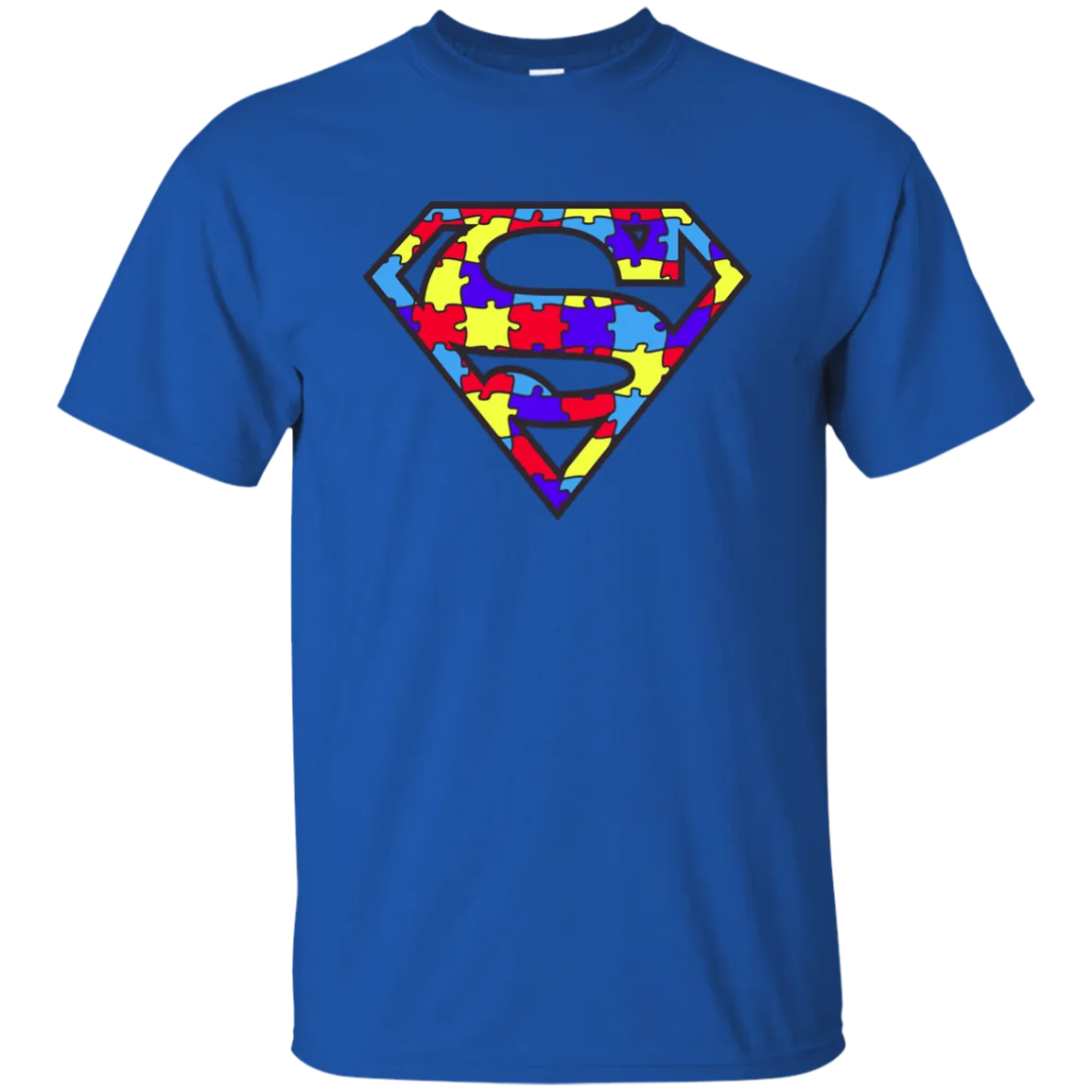 Autism Awareness Superman Logo Light Blue shirt