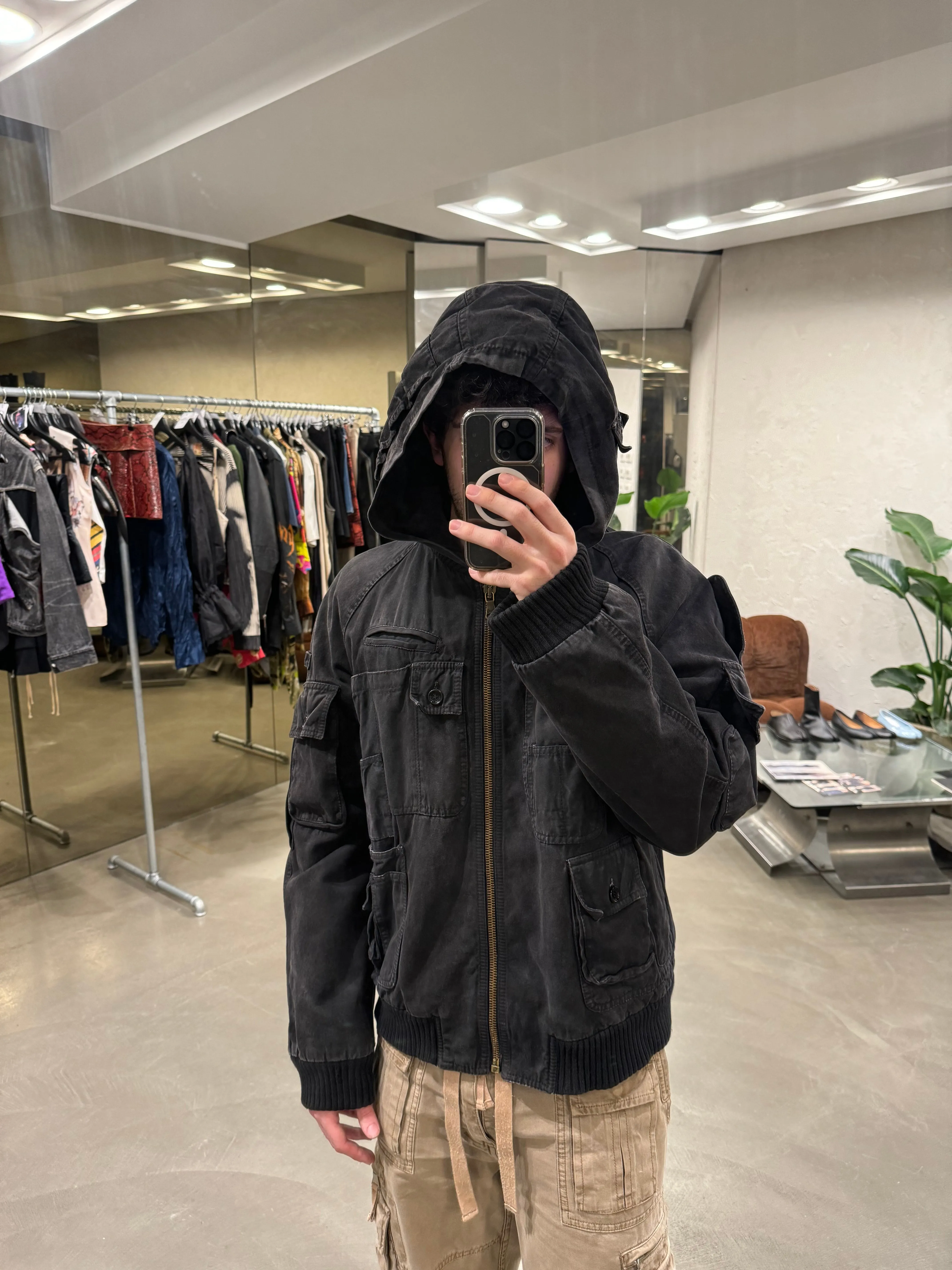 A/W 2003 Dolce & Gabbana multi pocket cargo bomber jacket