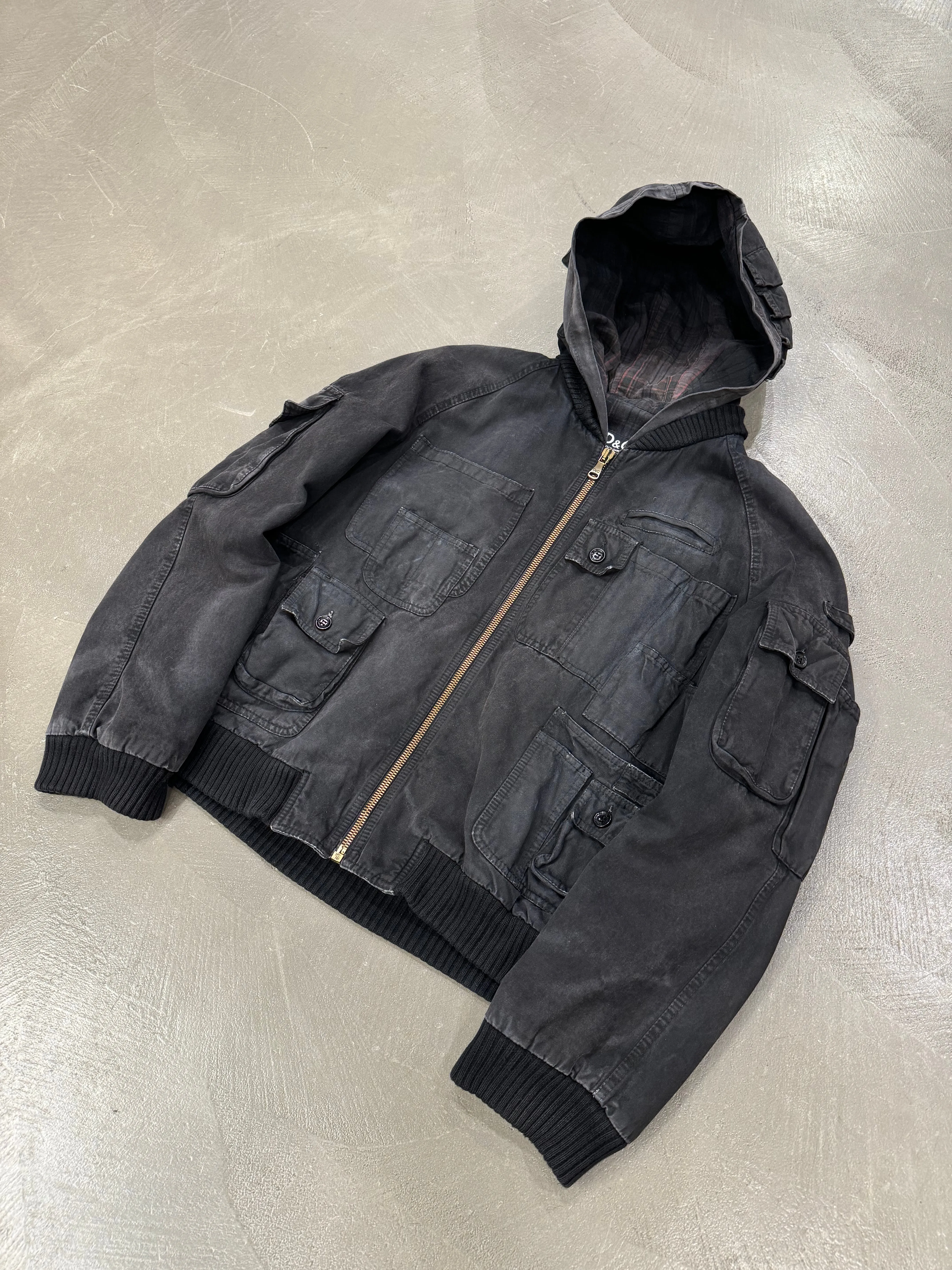 A/W 2003 Dolce & Gabbana multi pocket cargo bomber jacket