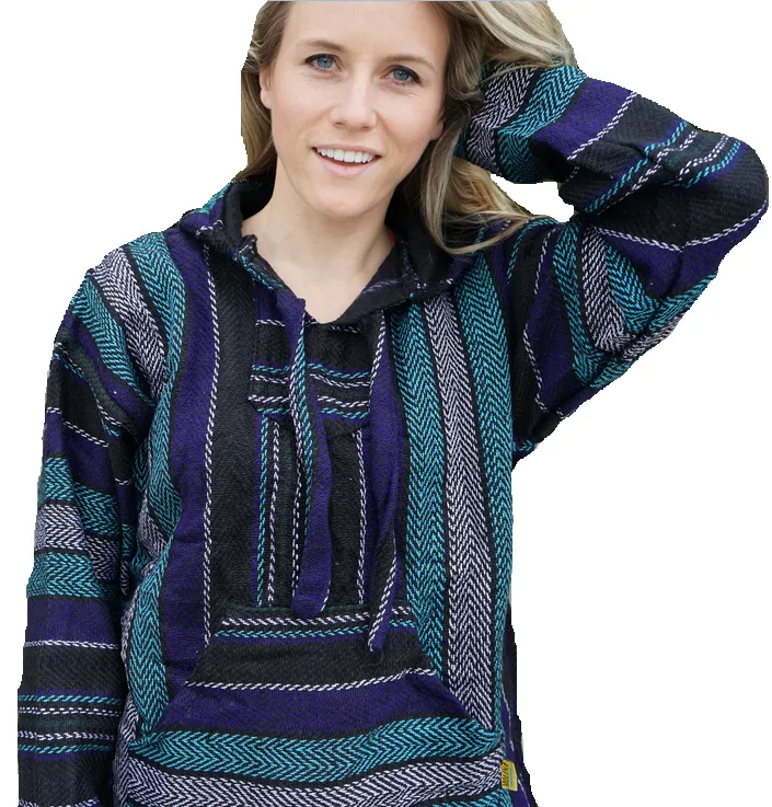 Baja Hoodie Purple/Turquoise/Black